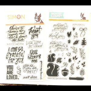 Simon says stamp clear stamp sets - Uplifting sentiments and nutty over you